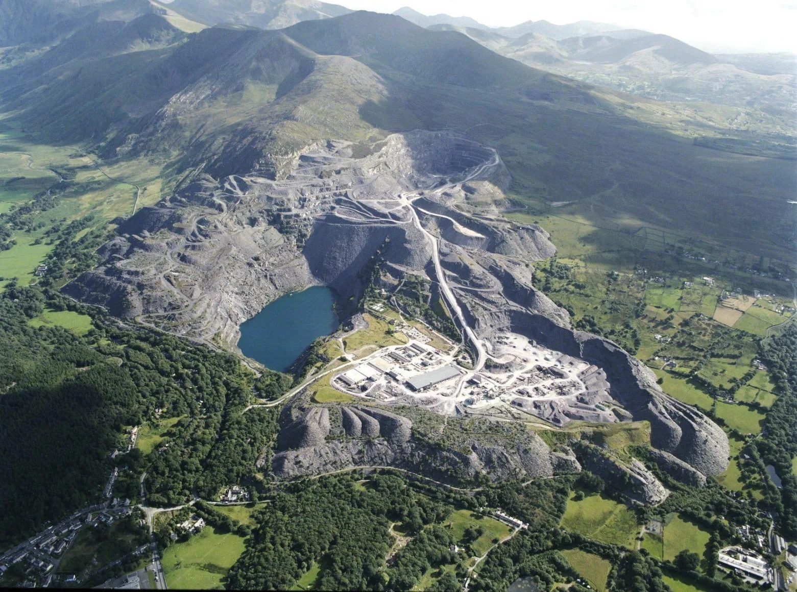 Aerial of bangorslate quarry